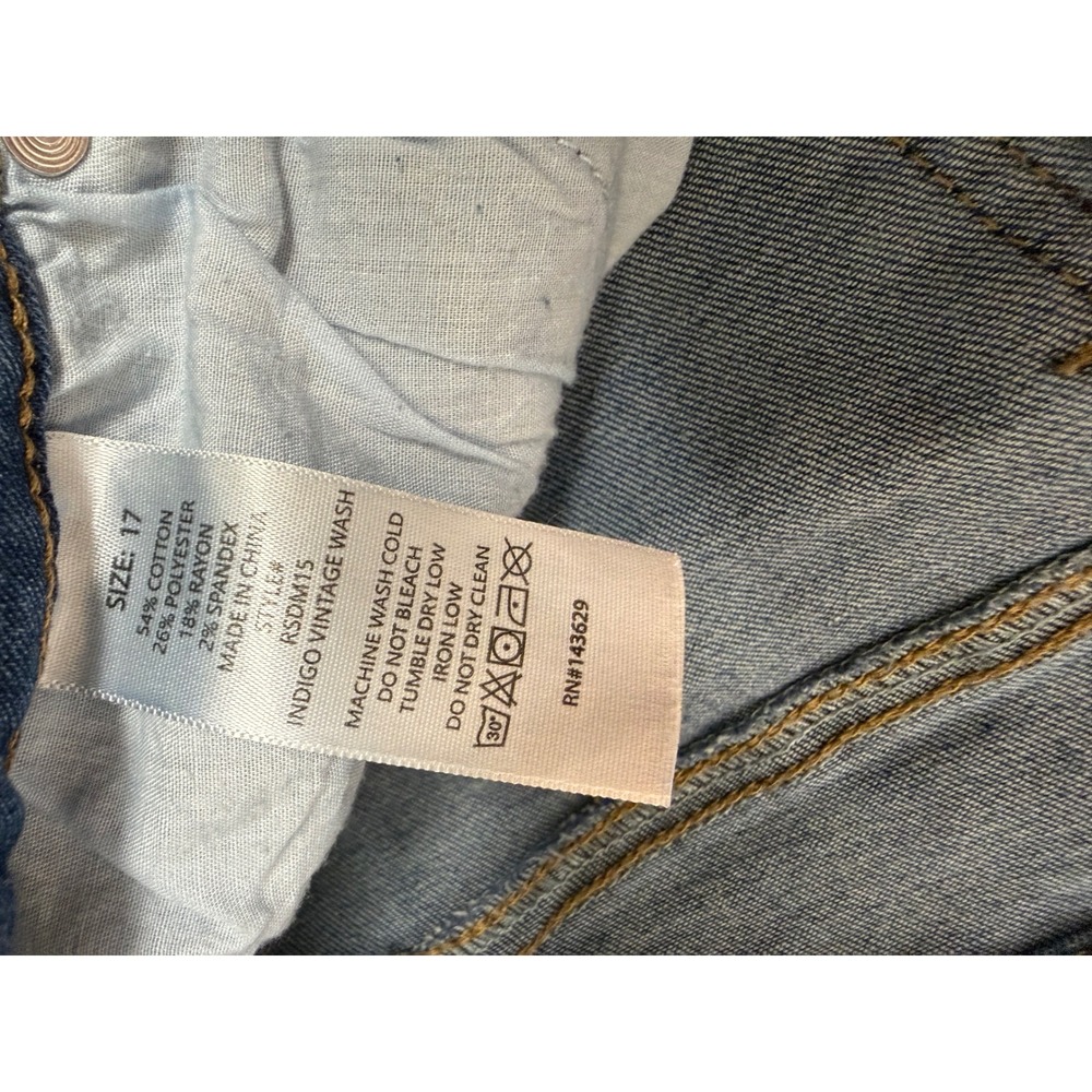 Rise Supply Co Skinny Jeans Womens 17 Blue Indigo Vintage‎ Wash High Rise RSDM15 - Picture 3 of 8